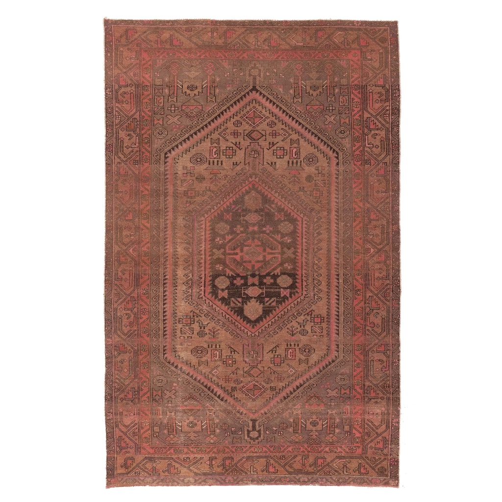 ECARPETGALLERY Hand-knotted Antalya Vintage Brown Wool Rug - 5'0 x 7'10