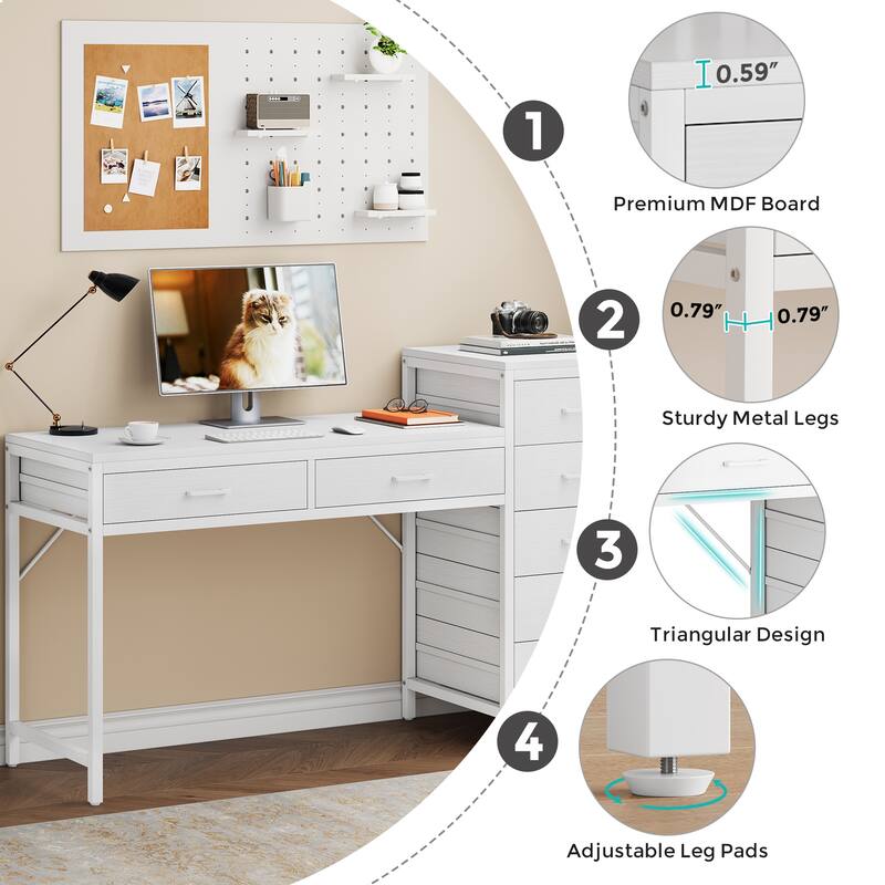 Modern Makeup Vanity Desk Dressing Table with Reversible Drawers (Without Mirror)