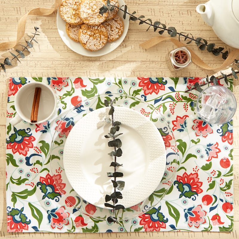 DII Garden Floral Print Outdoor Placemat (Set of 6)