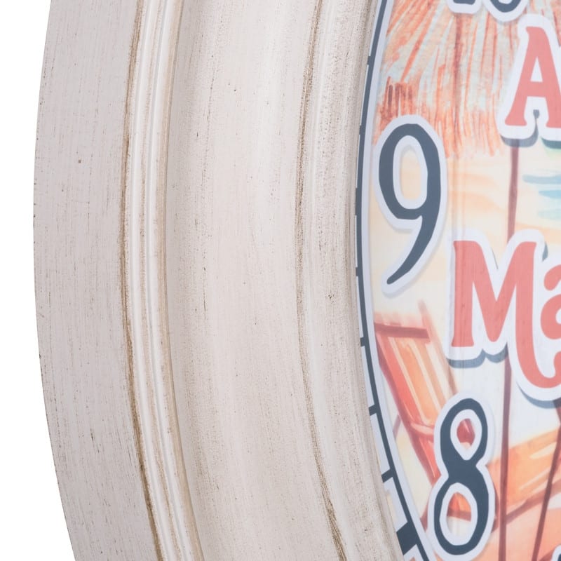 La Crosse 433-3267MVT 26.2" Outdoor Whitewash Margaritaville Clock