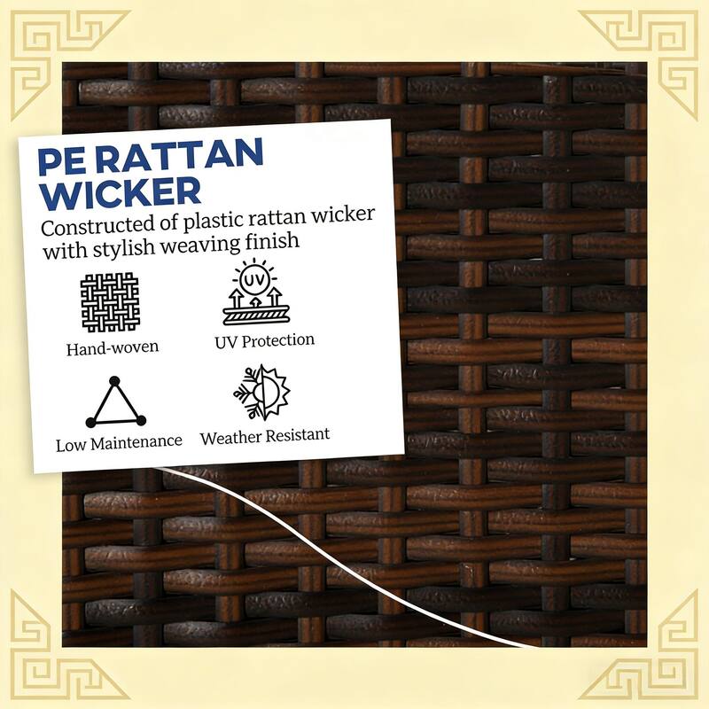 GDFStudio - Miles Versatile Wicker Ottoman Cubes for Outdoor Seating and Flexible Use Set of 2