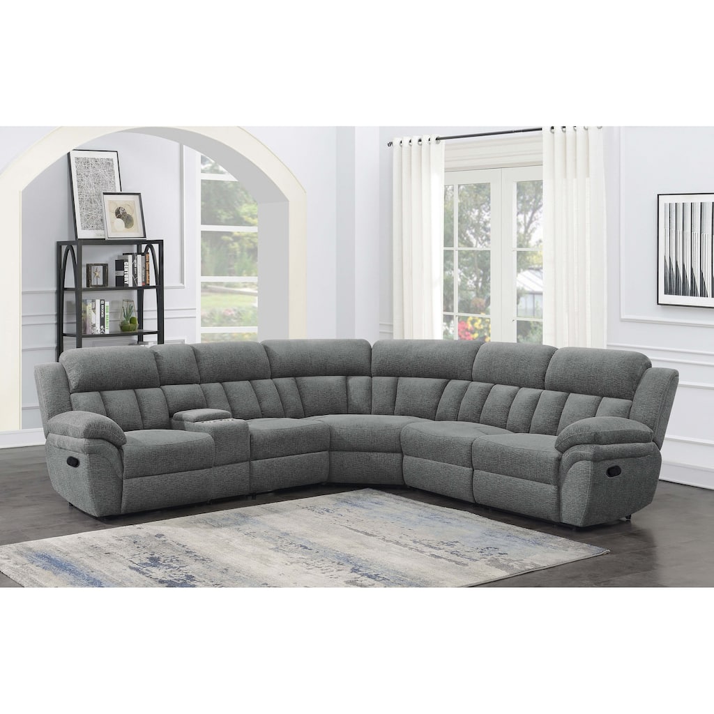 Bahrain 6-piece Modular Reclining Sectional Sofa Charcoal