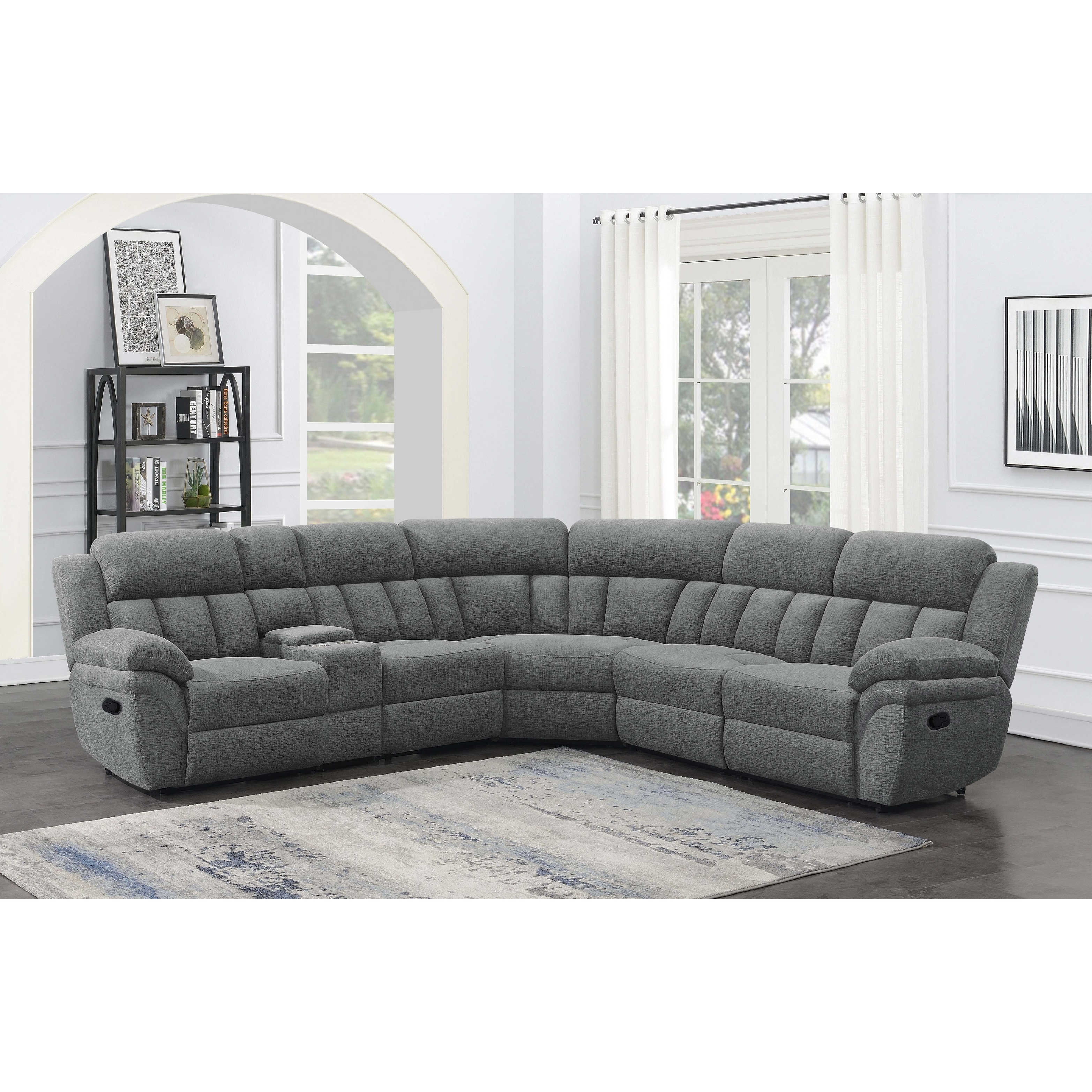 Bahrain 6-piece Modular Reclining Sectional Sofa Charcoal