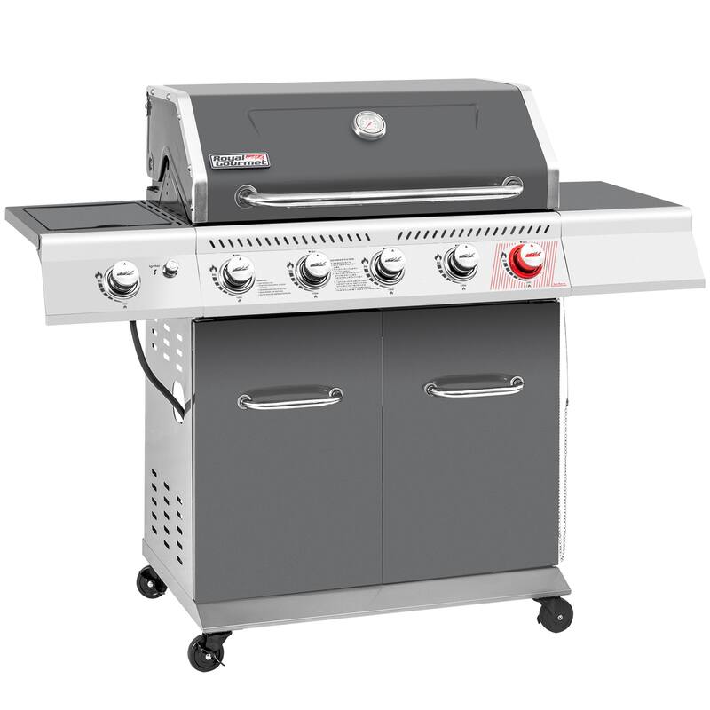 Royal Gourmet 5-Burner Gas Grill with Sear Burner & Side Burner, Grey