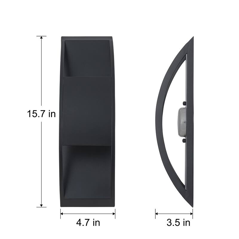 1-Light Matte Black Integrated LED Outdoor Wall Sconce