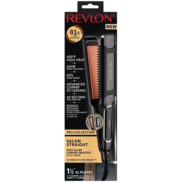revlon salon straight copper smooth xl flat iron