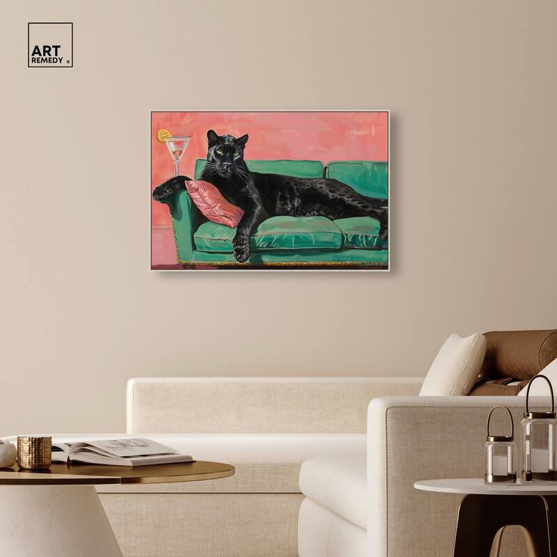 Lounging Panther Canvas by Art Remedy
