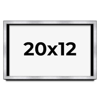 20x12 Shadow Box Frame Silver | 1.375 Inches Deep Real Wood