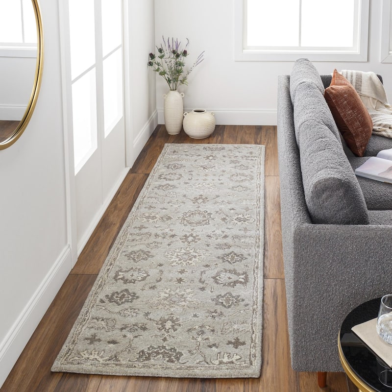 Livabliss Caesar Updated Traditional Oriental Hand Tufted Area Rug - Taupe - 2' 6" x 8'