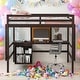 preview thumbnail 2 of 40, Full size Loft Bed With Desk and Writing Board,2 Drawers Cabinet for Home