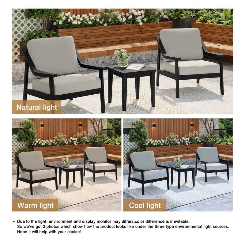Outdoor Patio Wood Bistro Set/Loveseat Set