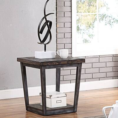 Furniture of America Imran Rustic Dark Oak 24-inch 1-shelf Side Table