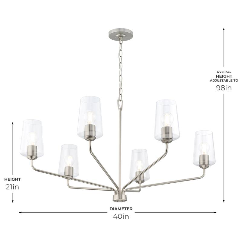 Progress Lighting P400444 Celino 6 Light 40" Wide Chandelier