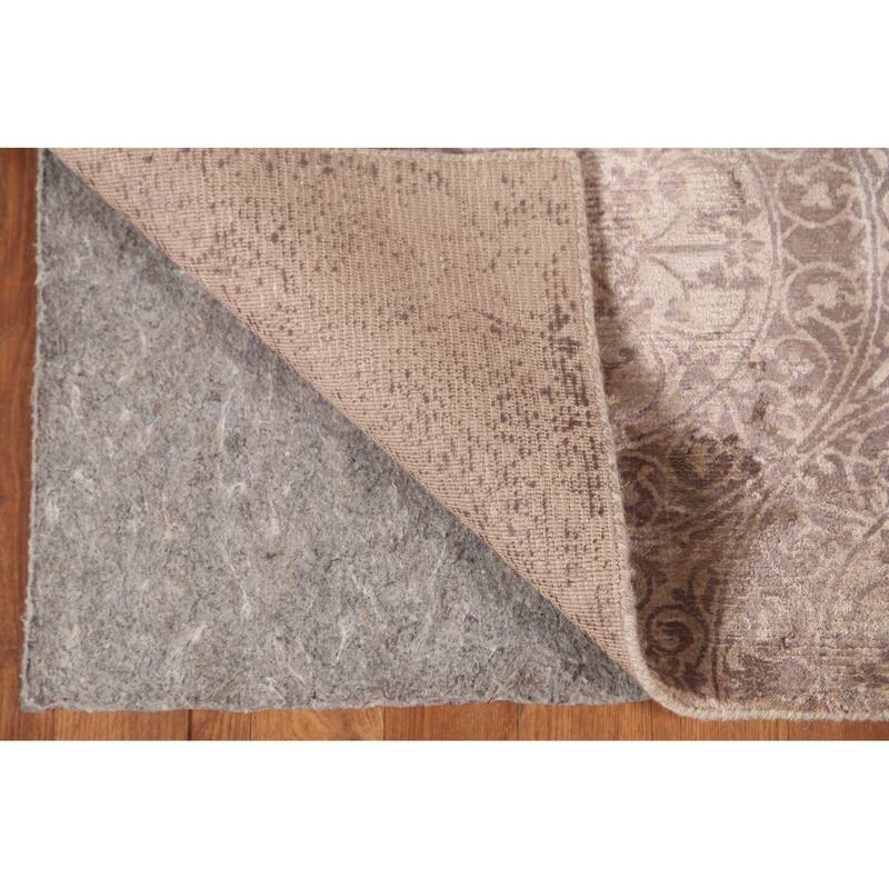 Beige Geometric Modern Oriental Accent Rug Handmade Wool Carpet - 2'1"x 3'9"