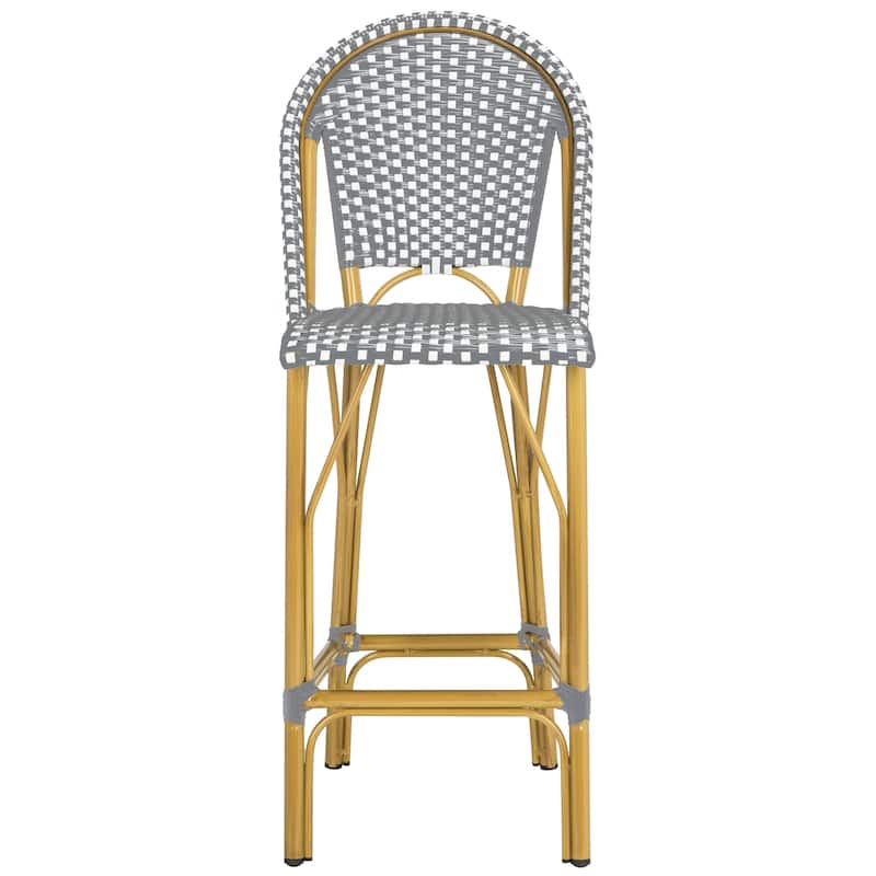 SAFAVIEH Outdoor Samara 30-inch Stacking Bistro Bar Stool (Fully Assembled) - 19Wx22Dx47H