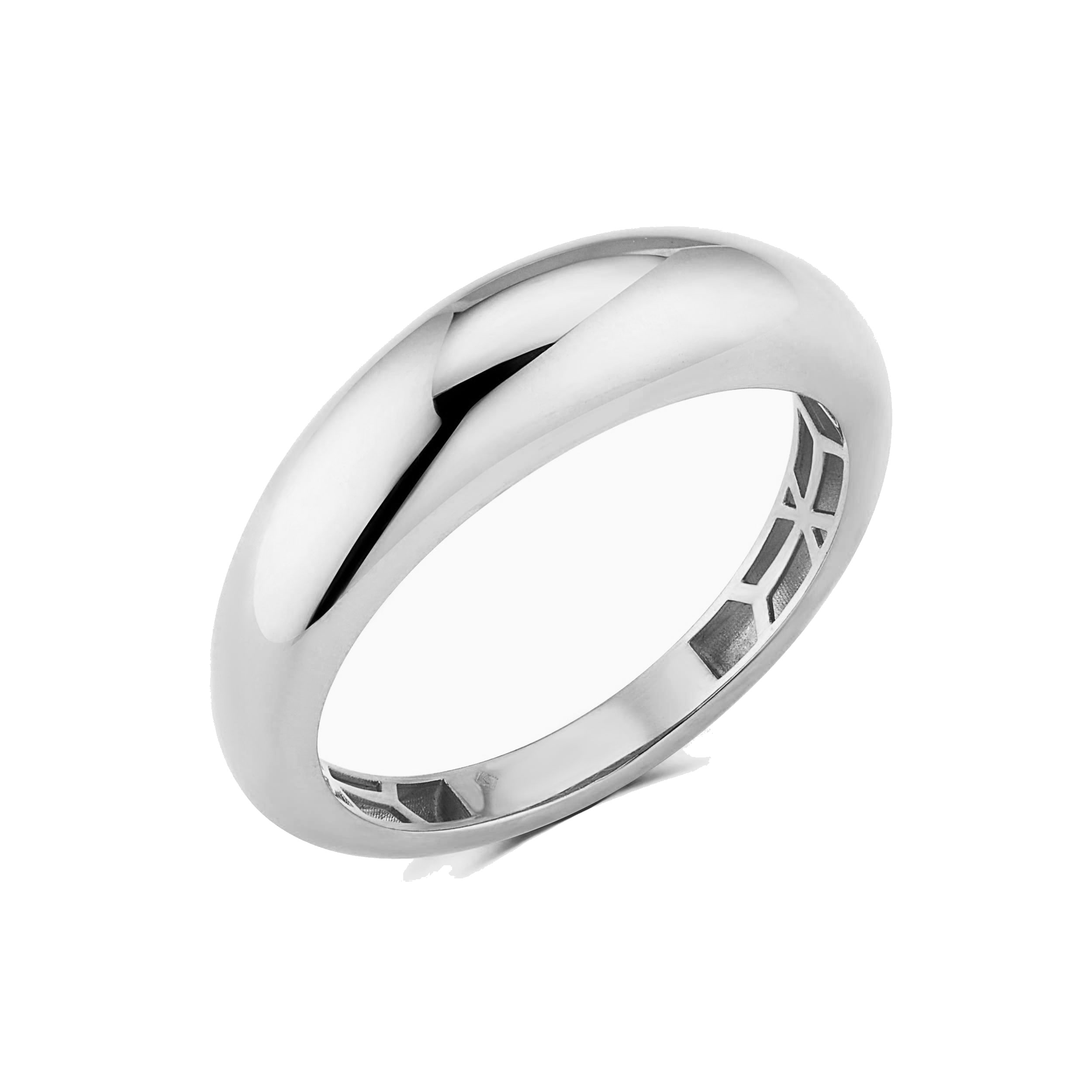 Au Naturale Italian Sterling Silver 5.9mm Polished Dome Ring