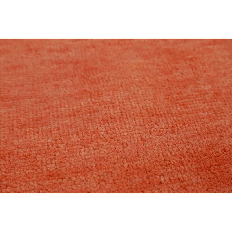 Hand Knotted Oriental 100% Wool Carpet Modern Solid Oranges & Rust Gabbeh Area Rug - 12' 1'' X 9' 0''