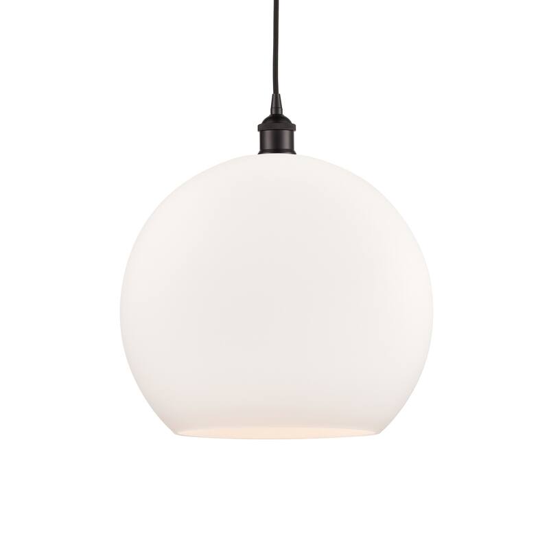 Innovations Lighting 616-1P-17-14 Athens Pendant Athens 14" Wide - Oil Rubbed Bronze / Matte White