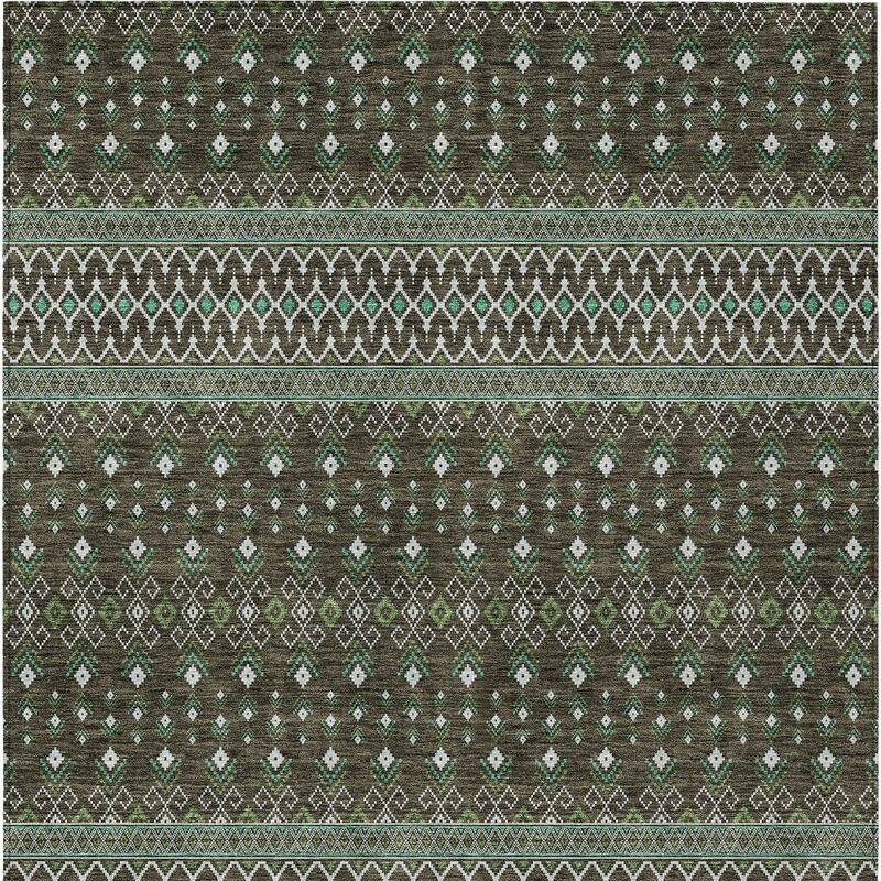 HomeRoots Tribal Transitional Rectangle Outdoor Rug