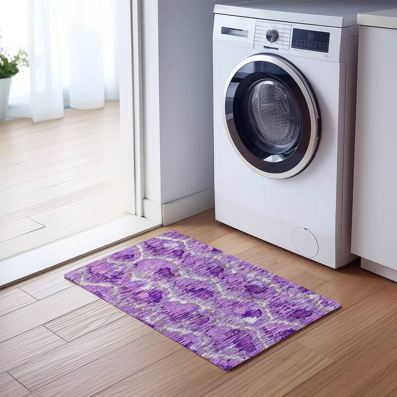 Machine Washable Indoor/ Outdoor Chantille Contemporary Abstract Rug