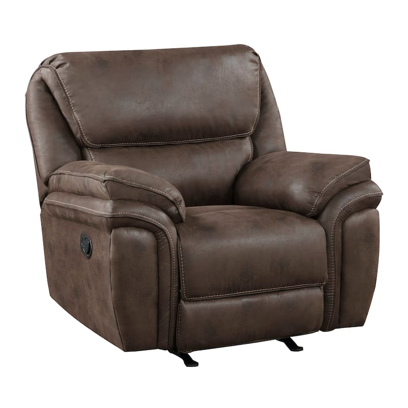 Regina Microfiber Rocker Manual Reclining Chair - Brown