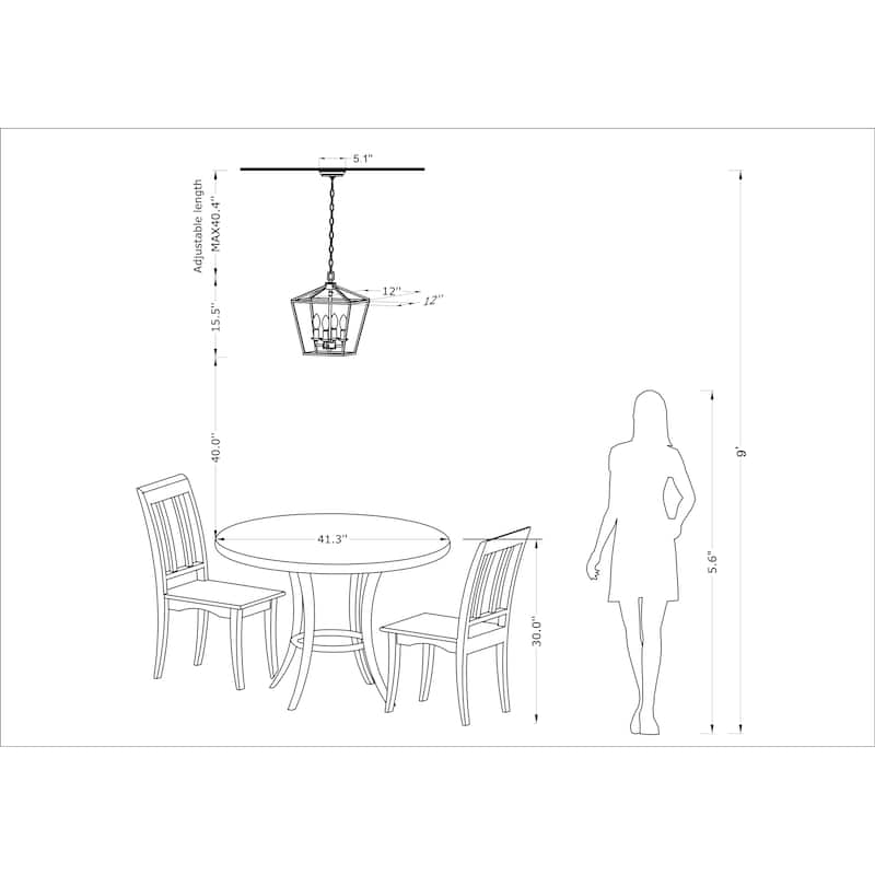 Ashley Antique Black 4-light Iron Cage Chandelier