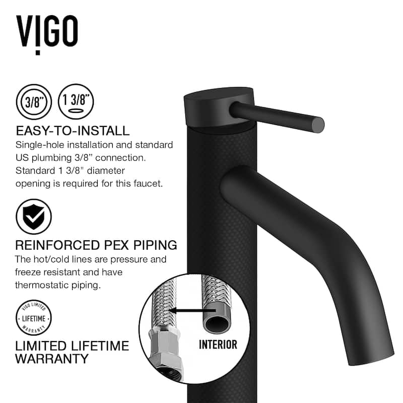 VIGO Lexington 10" H Single Handle Single Hole Bathroom Vessel Faucet