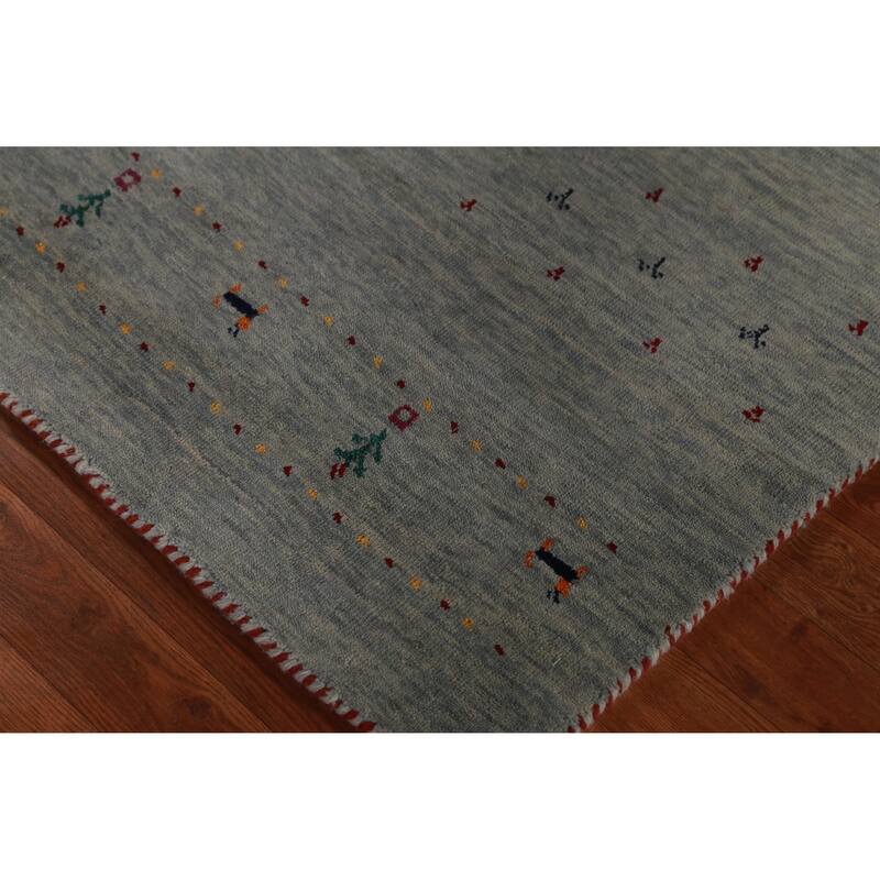 Hand Knotted Oriental 100% Wool Carpet Tribal Animal Pictorial Multi-Colored Gabbeh Area Rug - 4' 11'' X 3' 0''