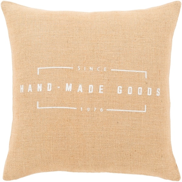 slide 1 of 1, Karson Wheat Modern Farmhouse Poly Fill Throw Pillow (20" x 20")