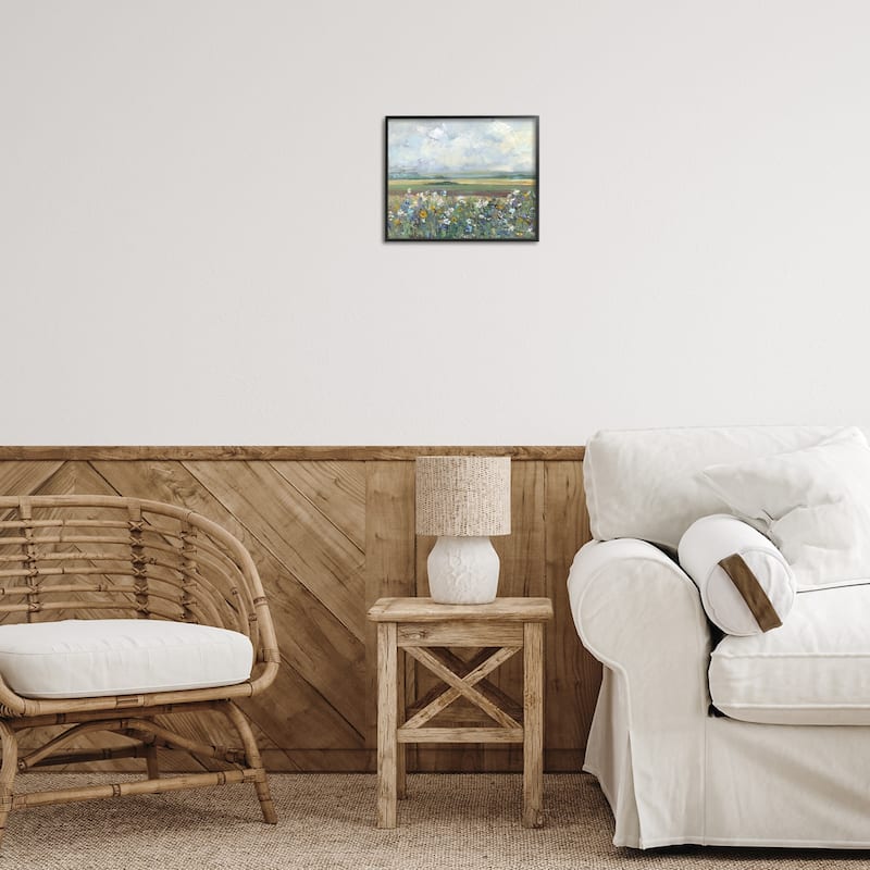 Stupell County Meadow Clouds Overhead Framed Giclee Art Design By Sally Swatland