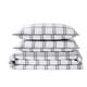 preview thumbnail 5 of 14, London Fog Printed Cotton Flannel 3 Piece Duvet Cover Set Grey Plaid - Full - Queen