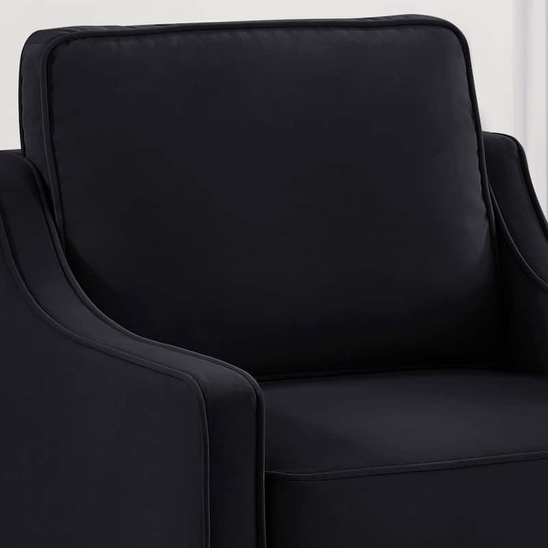 Modern Velvet Upholstered Accent Chair Single Sofa Armchair