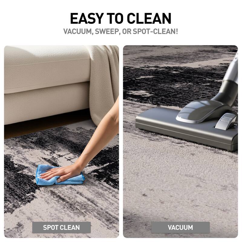 World Rug Gallery Modern Abstract Design Black Area Rug