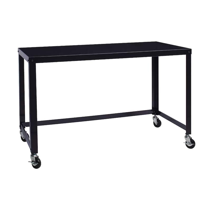 North Star 48"W Mobile Metal Desk for Home Office - Black