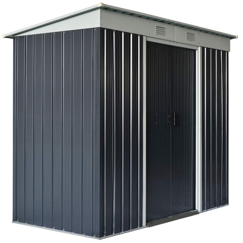 Outsunny 6' x 3.6' Steel Frame Backyard Garden Tool Storage Shed with 2 Air Vents and Dual Locking Doors