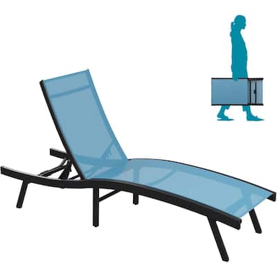 AECOJOY Outdoor Chaise Lounge, Foldable & Assemble Free Pool Lounge Chairs S-Type Ergonomic Design with Adjustable Backrest