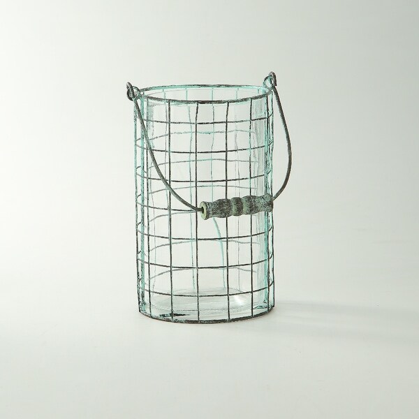 8.5" Clear Rustic Finish Handblown Glass Jar - N/A