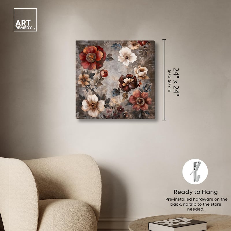 Dusk Dahlias Canvas by Art Remedy, Gallery Wrapped