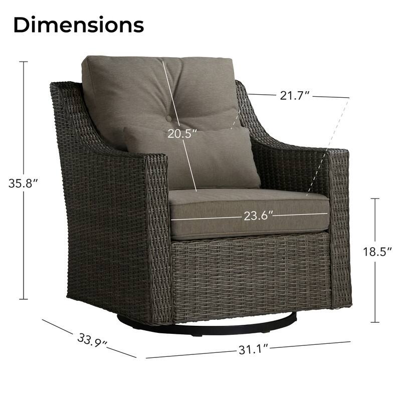 Murphy Outdoor Wicker Patio Outdoor Sofa Swivel Chair Coffee Table