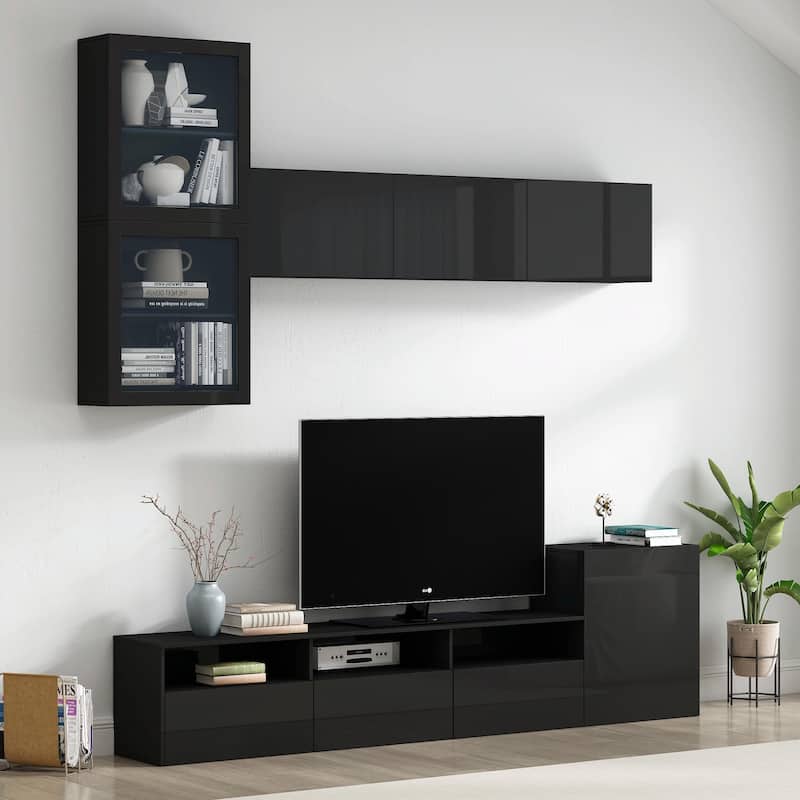 Glossy TV Stand with Spacious Storage