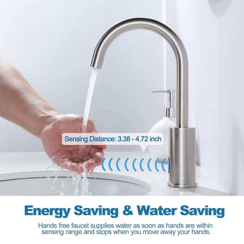 WOWOW Modern Touchless Smart Single Hole Bathroom Faucet