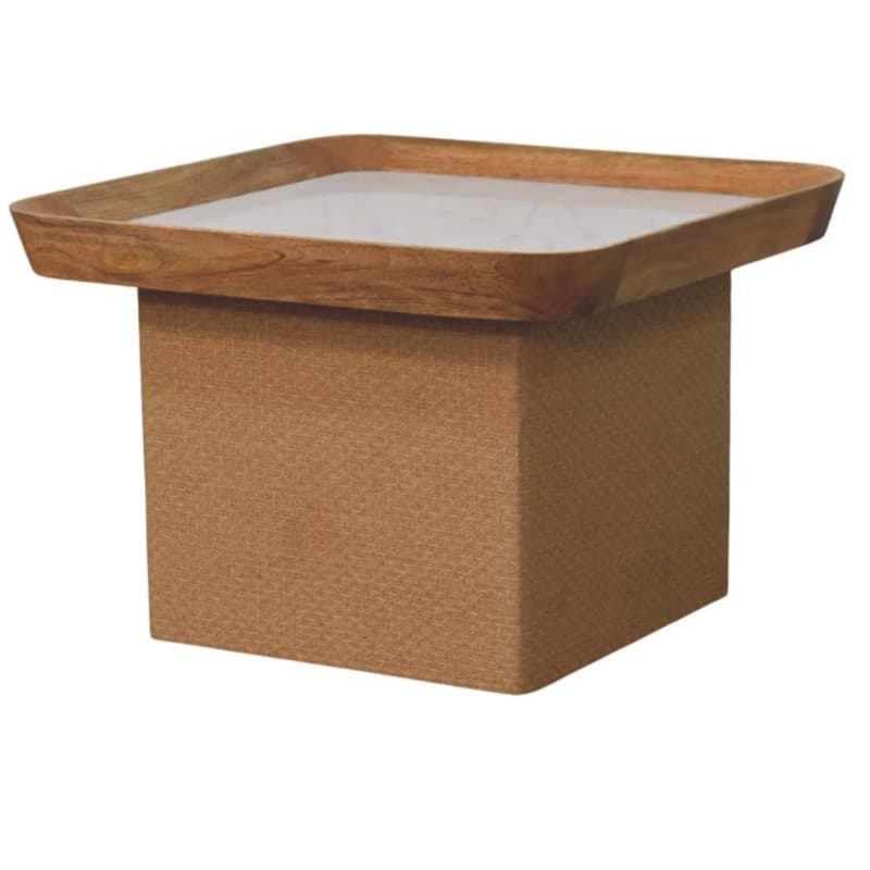 Artisan Furniture Solid Wood Marble Top Chatai Coffee Table , Brown