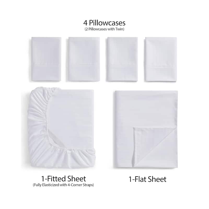 Sweet Home Collection Dobby Stripe 6-Piece Bed Sheet Set