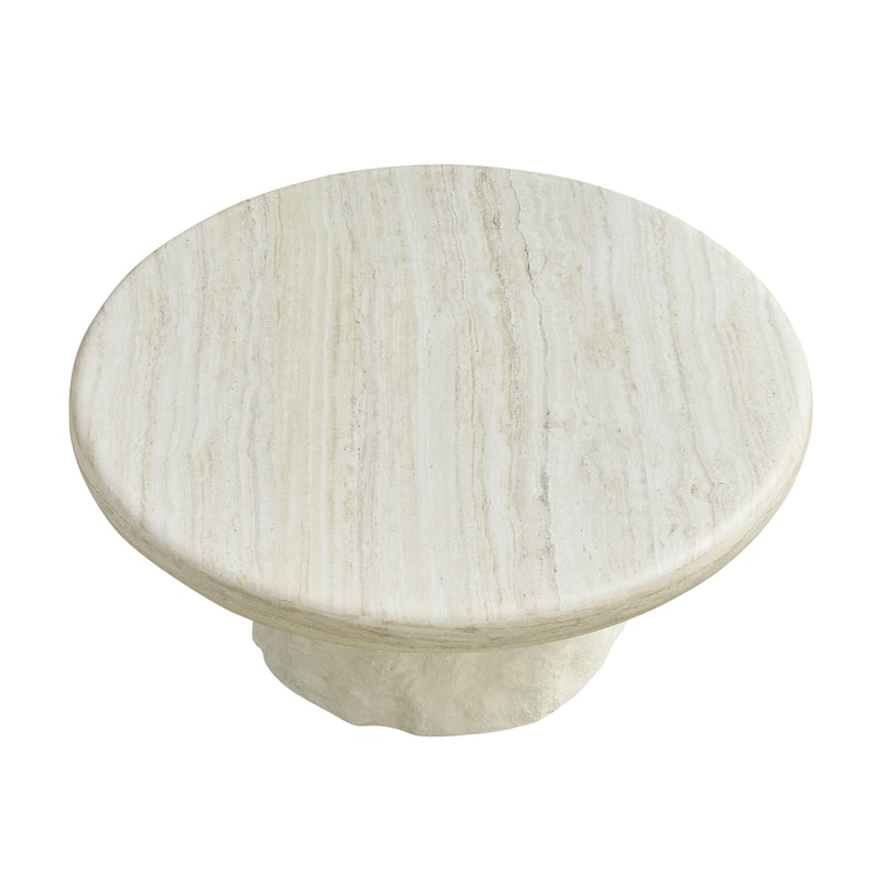35.04'' Modern Fiberglass Round Coffee Table