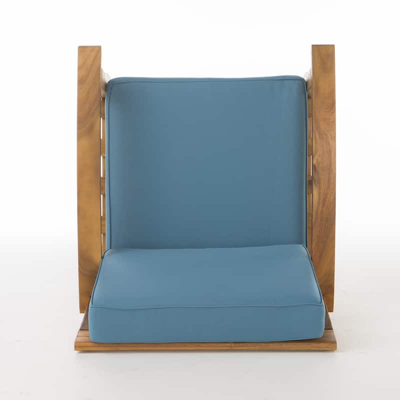 Classic Acacia Wood Frame Outdoor Chair Set with Comfortable Thick Cushions for Lawn, Gardens & Terraces