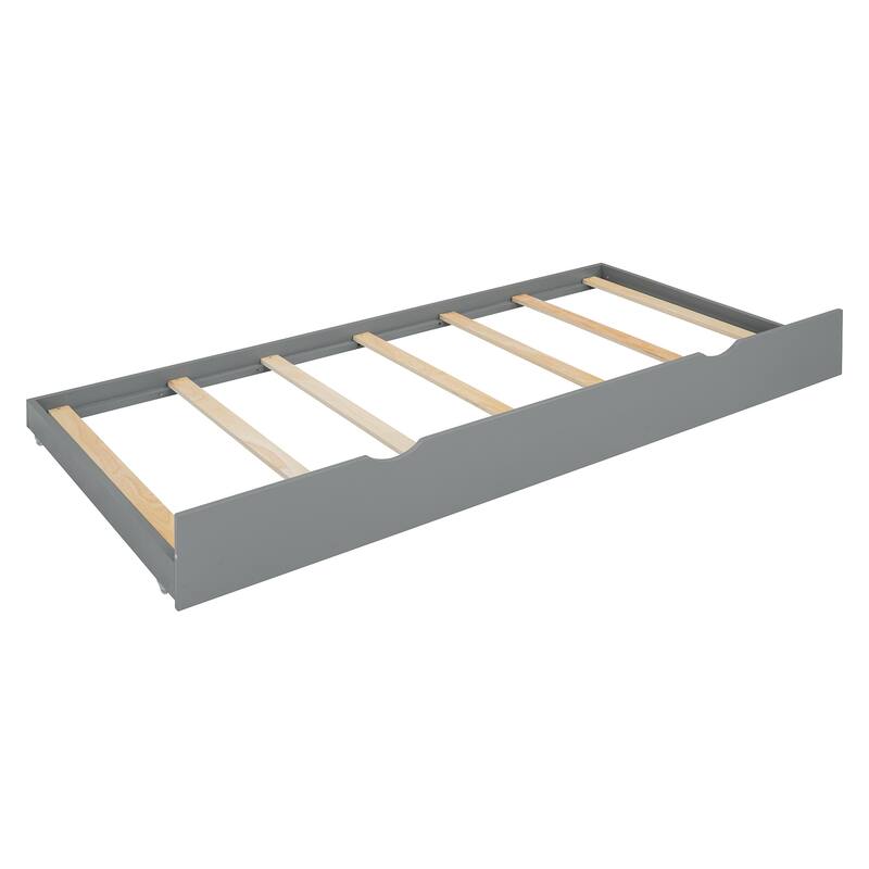 Queen Size Curved Wingback Platform Bed with 2 Drawers and Trundle Bed