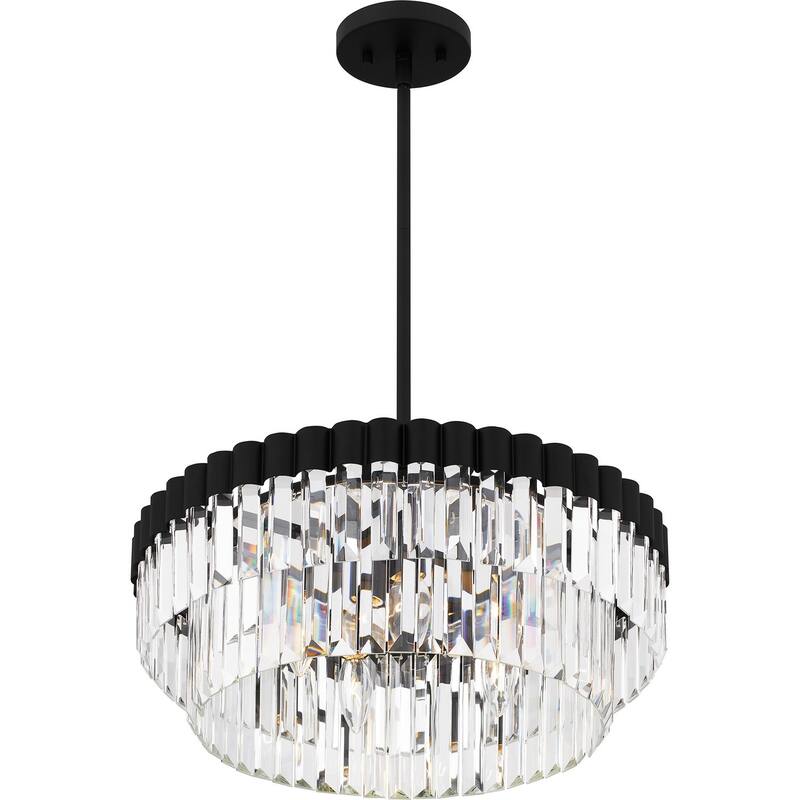 Matte Black Four Light Pendant from the Quoizel Pendant Collection