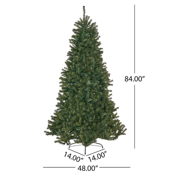 dimension image slide 2 of 3, Faux Noble Fir 7-foot Christmas Tree by Christopher Knight Home - 48.00" L x 48.00" W x 84.00" H