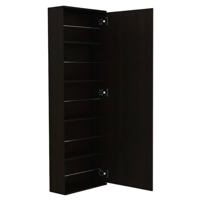 HomeRoots Dark Brown Ten Pair Wall Mounted WoodShoe Rack - 18.50 in. x 54.30 in. x 8.10 in.