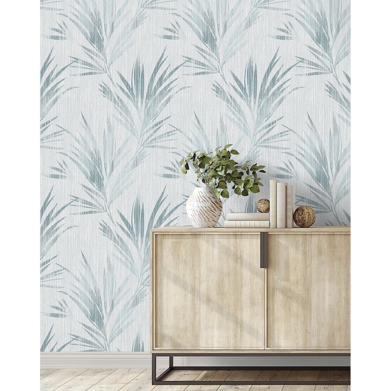 Seabrook Designs Ledonna Leaf Stria Unpasted Wallpaper